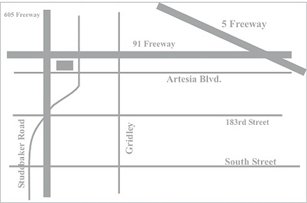 Map to Cerritos Psyc Center